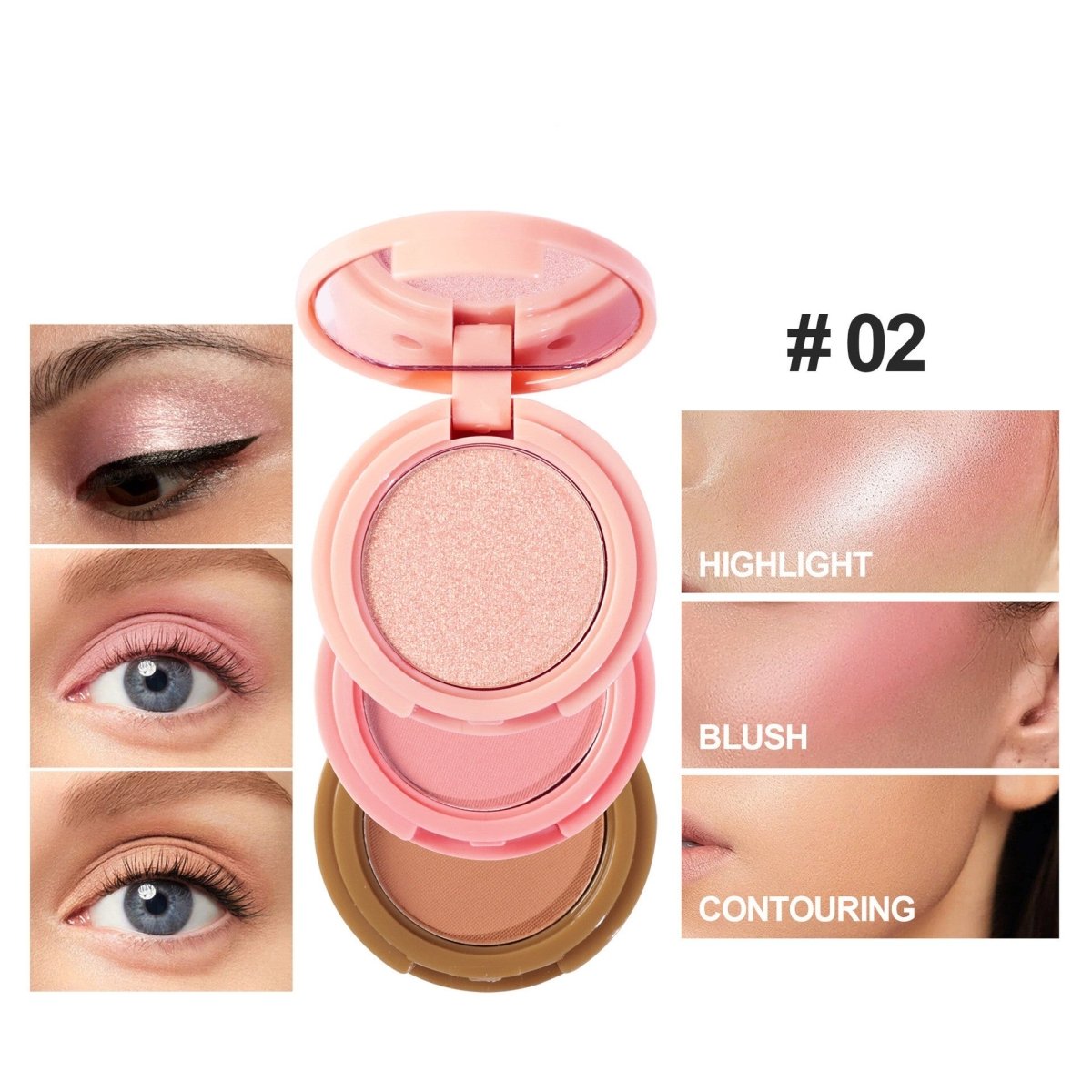 High Gloss Powder Blusher Facelift 3in1 All - in - one Disc - Eshtree