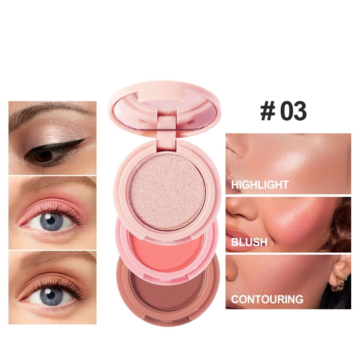 High Gloss Powder Blusher Facelift 3in1 All - in - one Disc - Eshtree