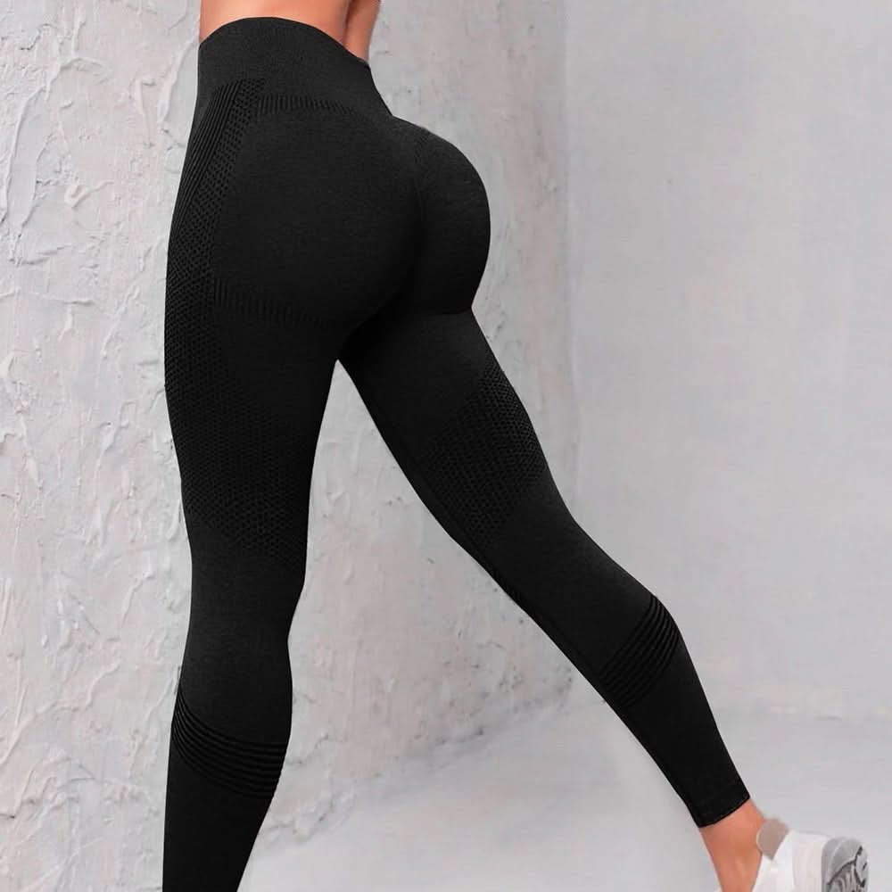 High Waist Seamless Yoga Pants Women's Solid Color Dot Striped Print Butt Lifting Leggings Fitness Running Sport Gym Legging Outfits - Eshtree