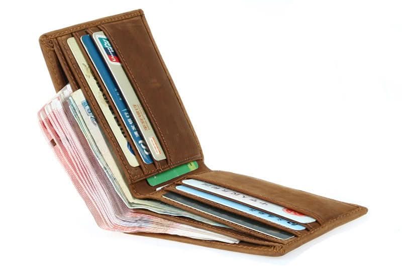 Horse Leather Men Wallet Leather Wallet Men Ultra - Thin Casual Short Wallet - Eshtree