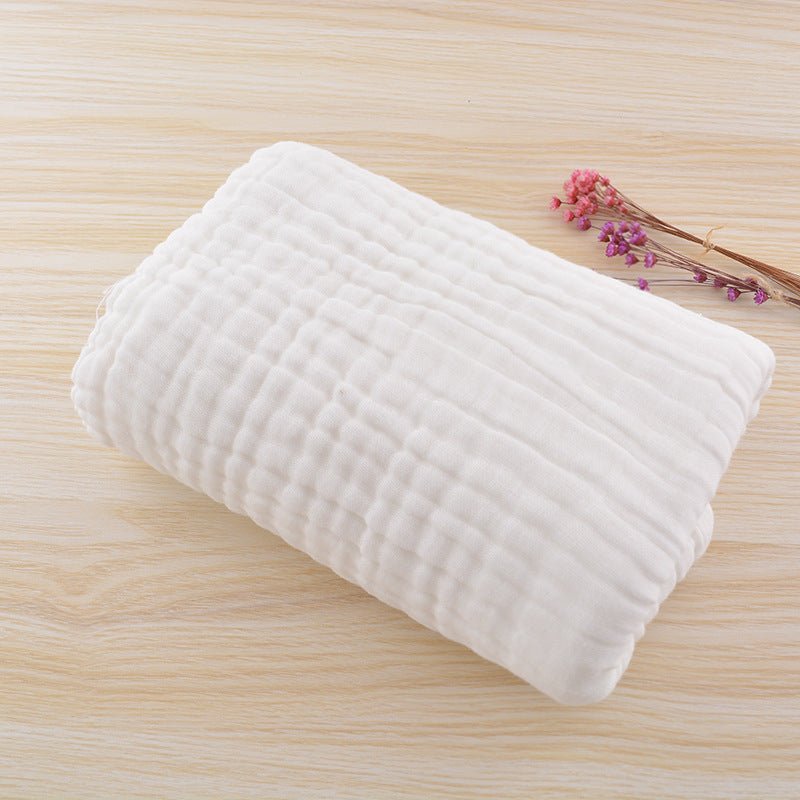 Infant color cotton quilt is covered with cotton six - layer pleated bubble yarn newborn plain blanket - Eshtree