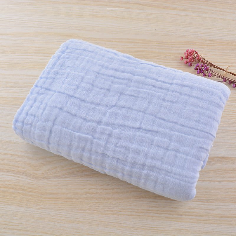 Infant color cotton quilt is covered with cotton six - layer pleated bubble yarn newborn plain blanket - Eshtree