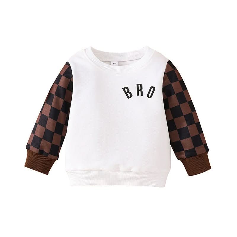 Infants And Toddlers Fall Long - sleeved Tops Fashion Plaid Sweatshirt - Eshtree