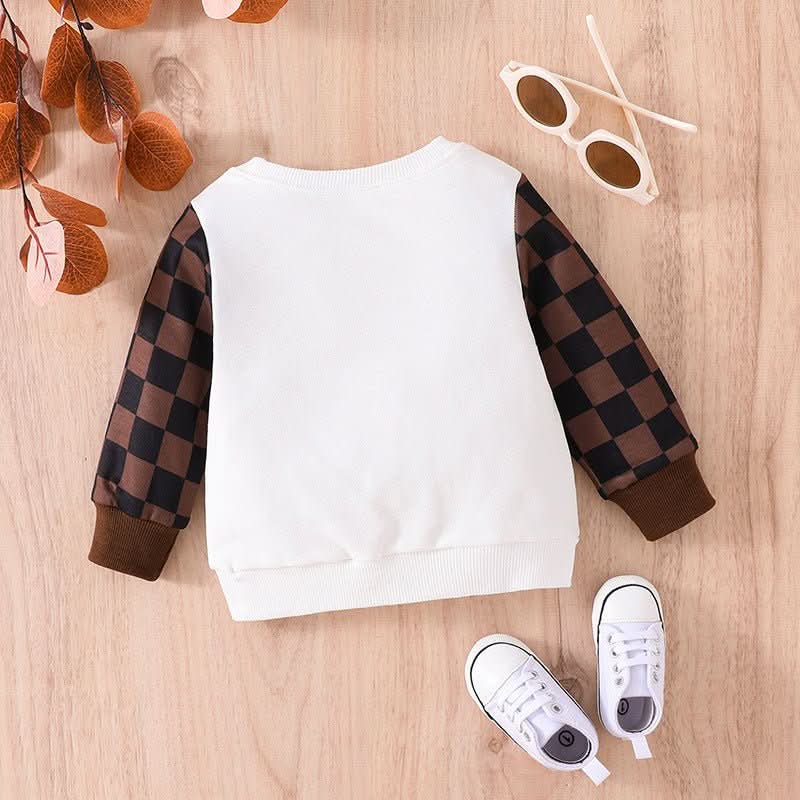 Infants And Toddlers Fall Long - sleeved Tops Fashion Plaid Sweatshirt - Eshtree
