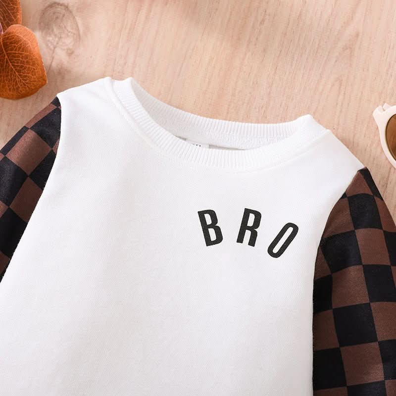 Infants And Toddlers Fall Long - sleeved Tops Fashion Plaid Sweatshirt - Eshtree