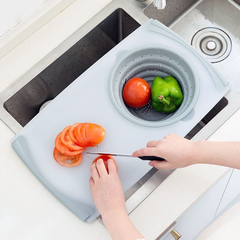 Innovative Multi - Functional 3 in 1 Chopping Board Detachable Folding Drain Basket Sink Cutting Board - Eshtree