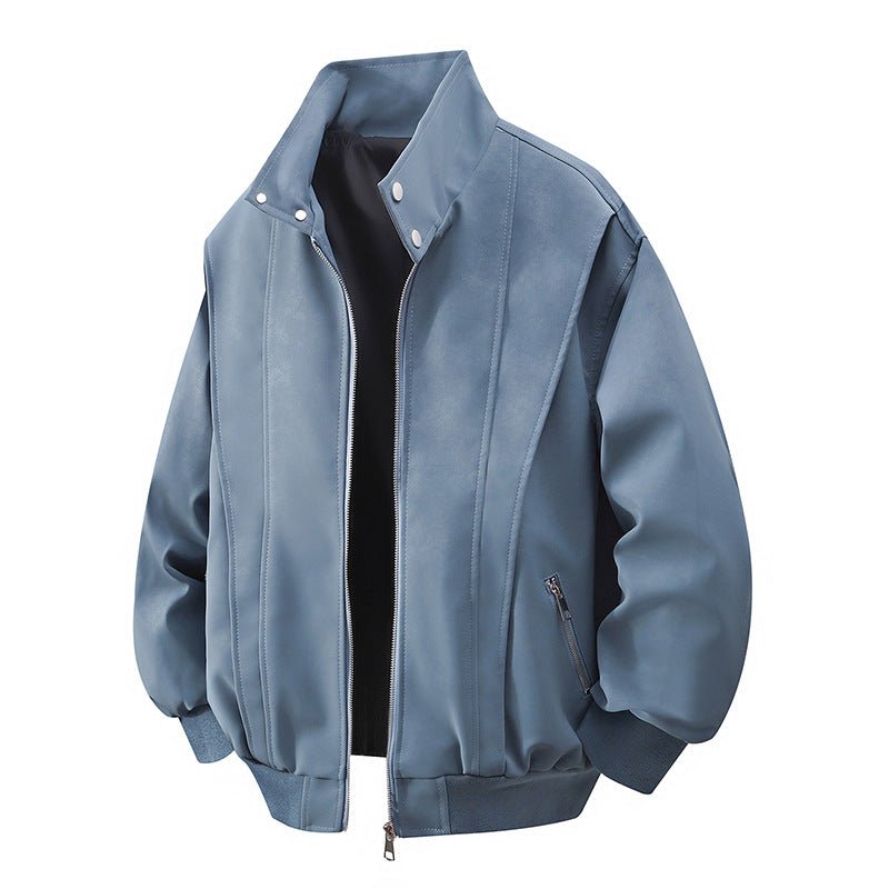 Jacket Men's And Women's Retro Loose Washed - out Leather Coat - Eshtree