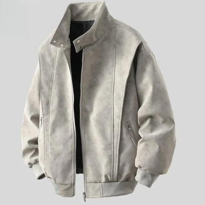 Jacket Men's And Women's Retro Loose Washed - out Leather Coat - Eshtree