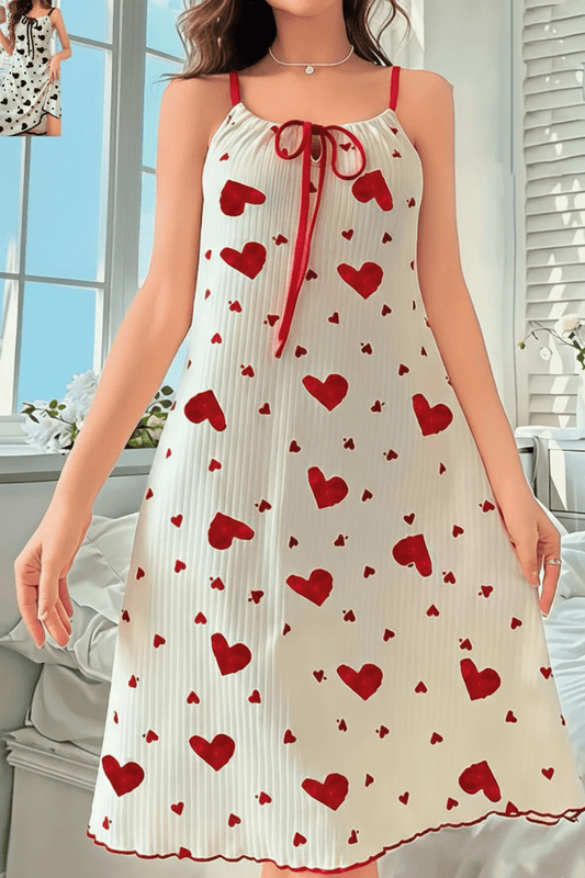 كاش مايوه حريمي مريح للبيت بطبعة قلوب - Eshtree