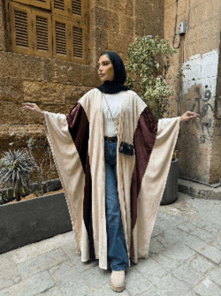 قفطان انيق بخامة سويدي ولمسة فنية - Eshtree