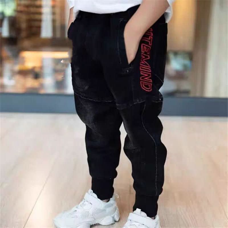 Kids Black Jeans Single Pants Spring And Autumn Boys Pants - Eshtree