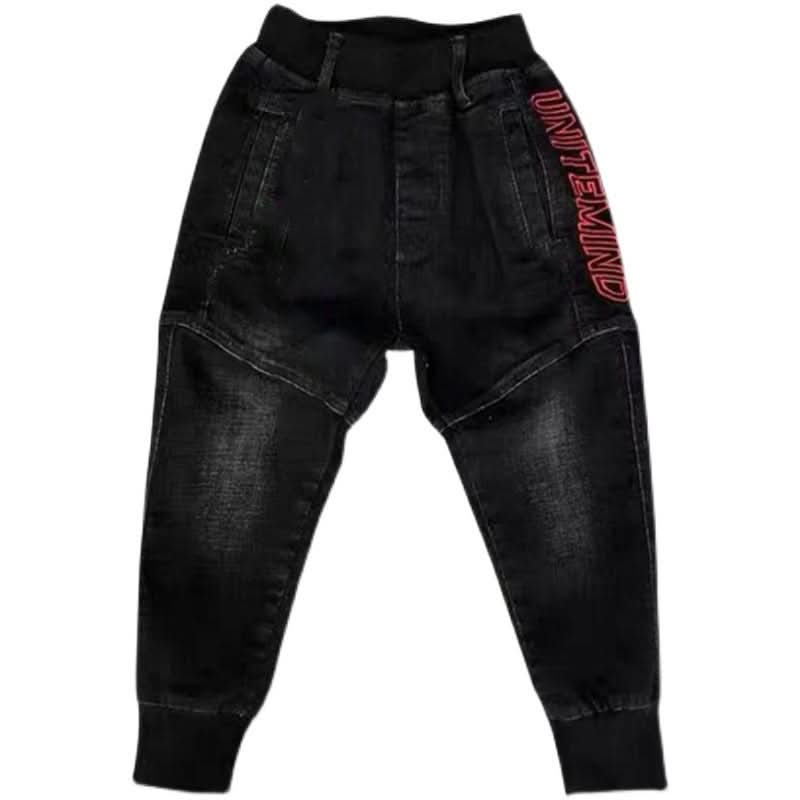 Kids Black Jeans Single Pants Spring And Autumn Boys Pants - Eshtree