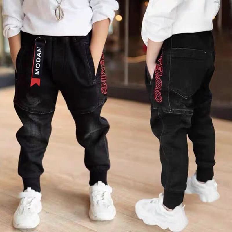 Kids Black Jeans Single Pants Spring And Autumn Boys Pants - Eshtree