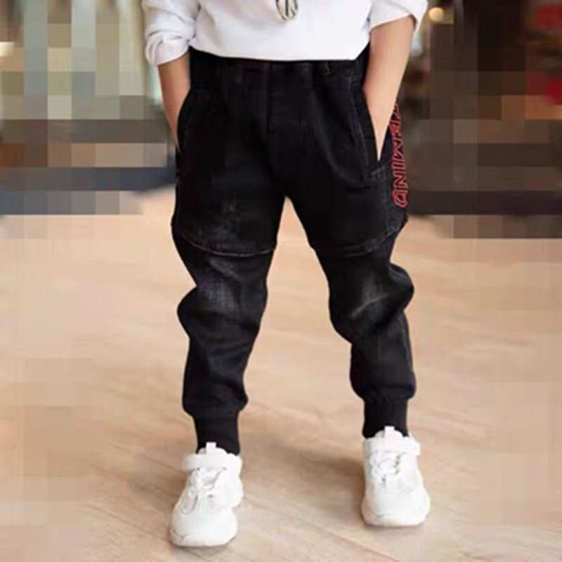 Kids Black Jeans Single Pants Spring And Autumn Boys Pants - Eshtree