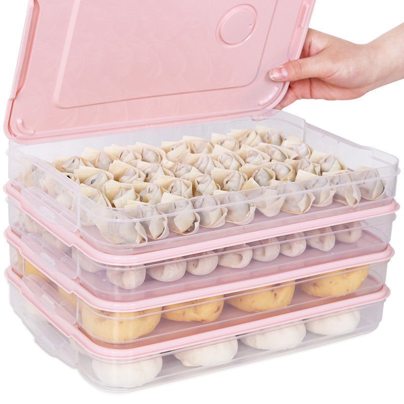 Kitchen Large Food Storage Containers Box Household Food Grade Pp Dumpling Box Rectangle Portable Transparent Storage Box Fridge - Eshtree