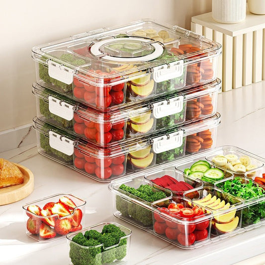 Kitchen Refrigerator Fresh - keeping Sealed Box Food Grade Transparent Eight - compartment - Eshtree