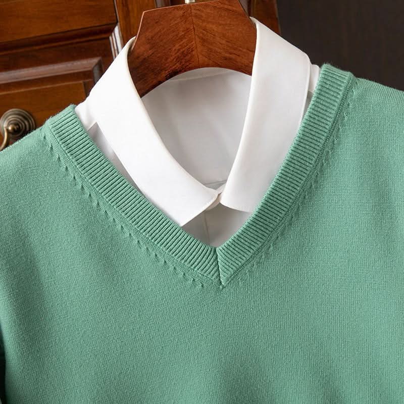 Knitted Sweater V - neck Men's Pullover Base Shirt - Eshtree