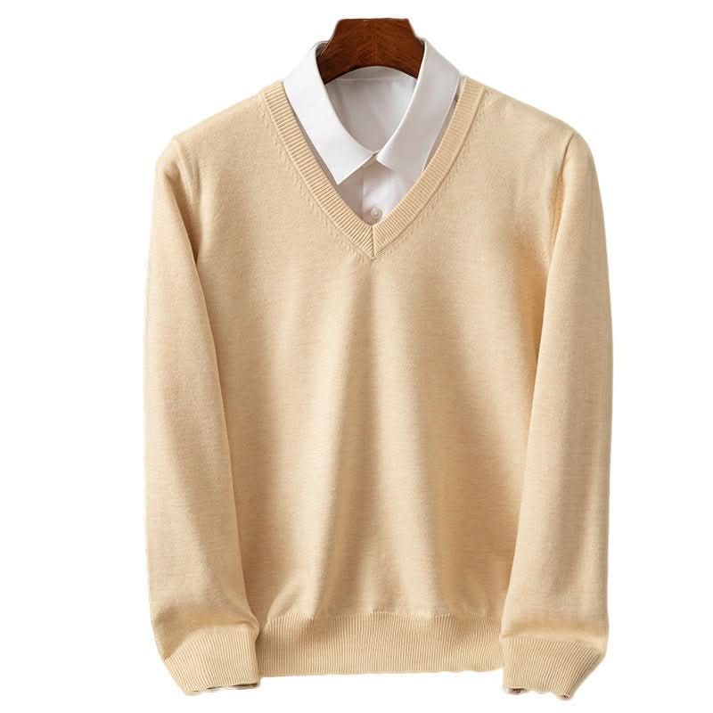 Knitted Sweater V - neck Men's Pullover Base Shirt - Eshtree