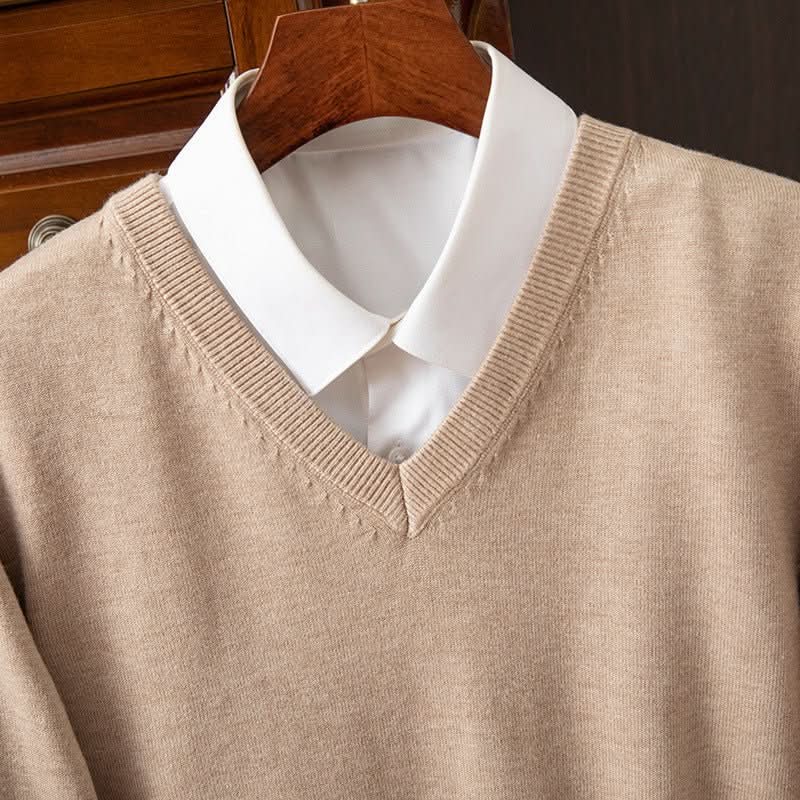 Knitted Sweater V - neck Men's Pullover Base Shirt - Eshtree