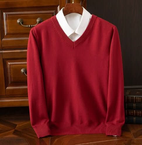 Knitted Sweater V - neck Men's Pullover Base Shirt - Eshtree