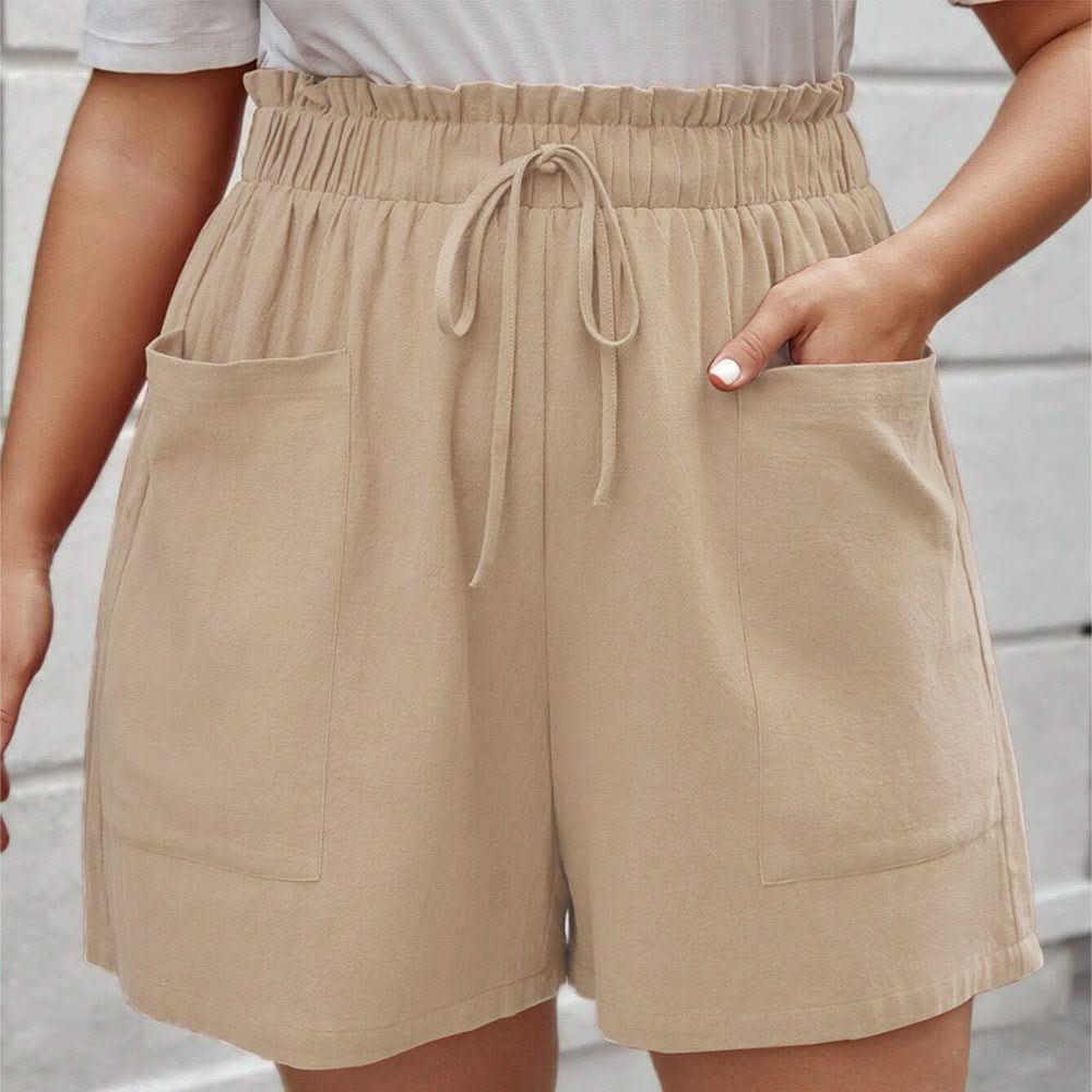 Korean - style Bloom Pants Large Size Wide - leg Drawstring Cargo Shorts - Eshtree
