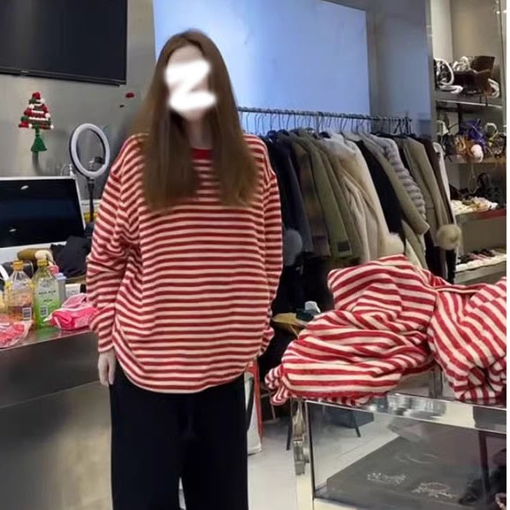 Korean - style Loose Crew - neck Long - sleeve T-shirt For Women - Eshtree