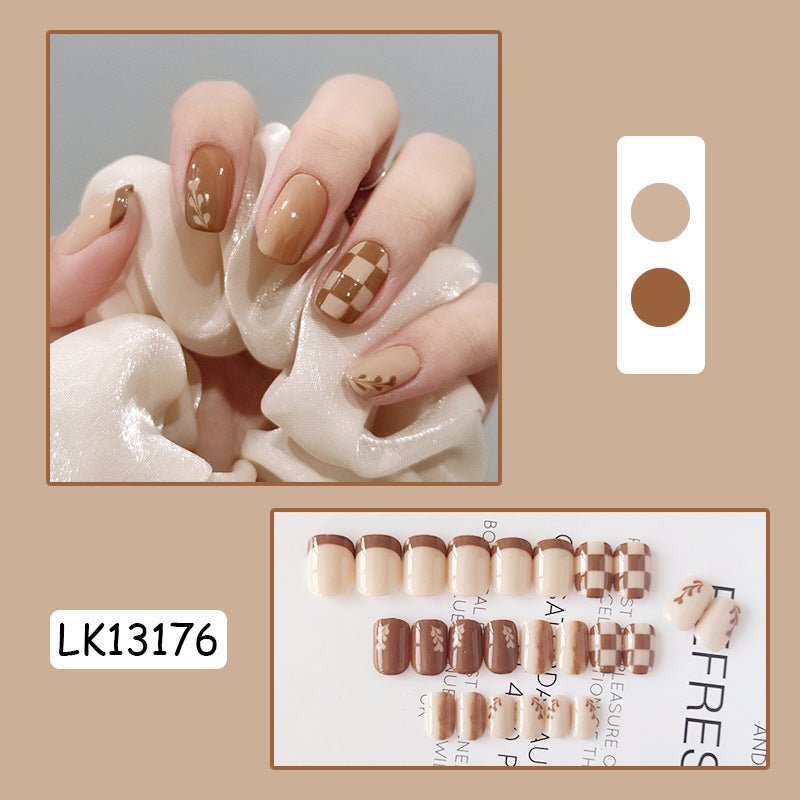 Kurixiang Latte Pull Wearing Nail Nail Patch Nail Patch - Eshtree