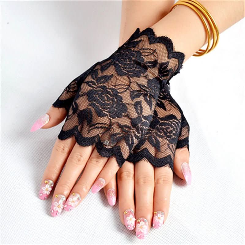 Ladies Driving UV Half - finger Scar Cover Gloves - Eshtree