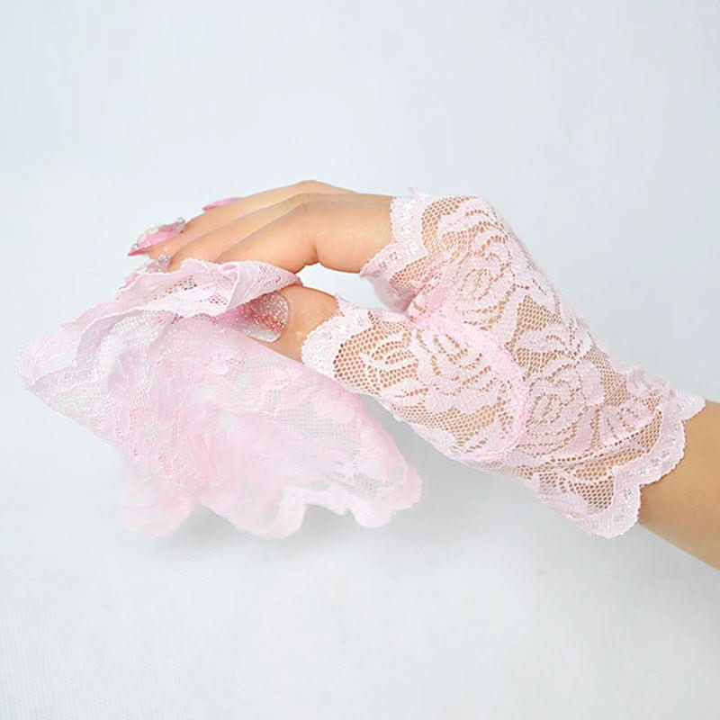 Ladies Driving UV Half - finger Scar Cover Gloves - Eshtree