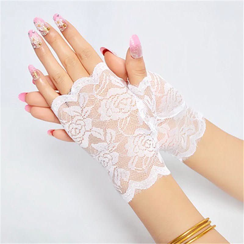 Ladies Driving UV Half - finger Scar Cover Gloves - Eshtree