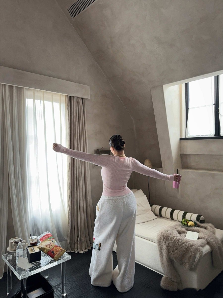 Large Loose Cute Sausage Puppy Embroidery Lamb Wool Wide Leg Casual Pants - Eshtree