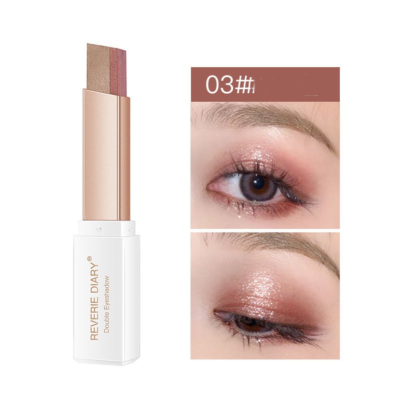 Lazy Eyeshadow Stick Stereo Gradient Shimmer Double Color Eye Shadow Pen Waterproof Easy To Wear Eyeshadow - Eshtree