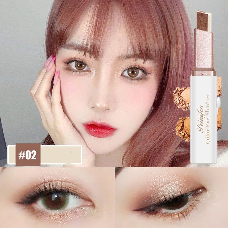 Lazy Eyeshadow Stick Stereo Gradient Shimmer Double Color Eye Shadow Pen Waterproof Easy To Wear Eyeshadow - Eshtree
