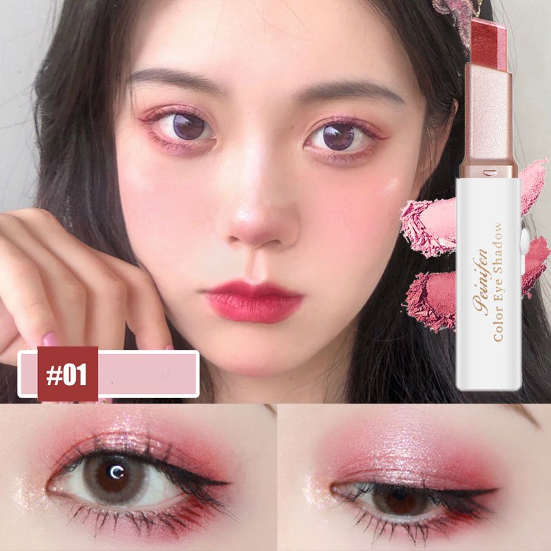 Lazy Eyeshadow Stick Stereo Gradient Shimmer Double Color Eye Shadow Pen Waterproof Easy To Wear Eyeshadow - Eshtree