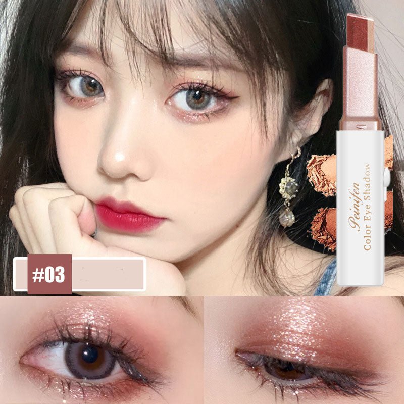 Lazy Eyeshadow Stick Stereo Gradient Shimmer Double Color Eye Shadow Pen Waterproof Easy To Wear Eyeshadow - Eshtree