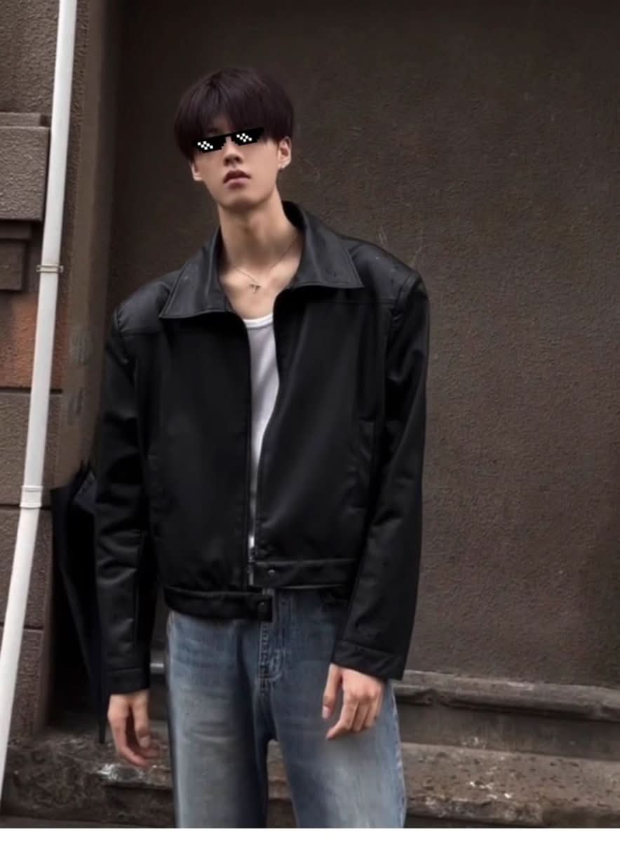 Leather Casual Baseball Uniform Motorcycle Jacket - Eshtree