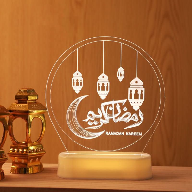 LED Ramadan Castle Moon Kerosene 3D Hanging Lamp - Eshtree