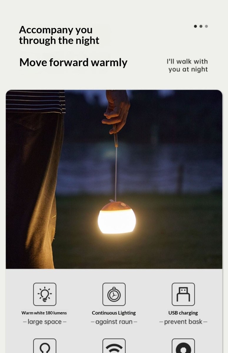 LED Rechargeable Camping Outdoor Campsite Long - Lasting Lighting Dimmable Tent Lamp - Eshtree