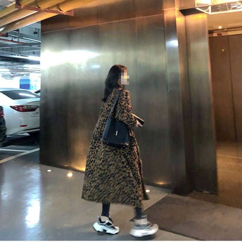 Leopard Print Trench Coat Women's Mid - length - Eshtree