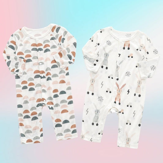 Light And Soft Bamboo Fiber Baby Jumpsuit Floral Animal Cute Print Spring Autumn Newborn Clothes Unisex Long Sleeve Baby Rompers For Boys Girls - Eshtree