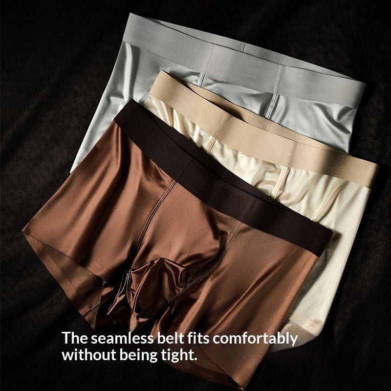 Light - luxury Satin Ice Silk Antibacterial Mens Boxer Briefs - Eshtree