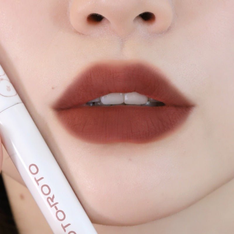 Lip Lacquer ROTO Matte Air Bear Lip Mud Lip Gloss Lipstick Makeup Female No Stain On Cup - Eshtree