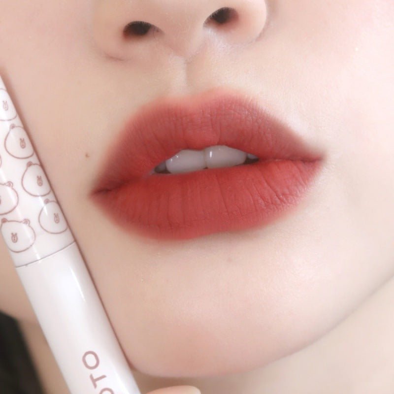 Lip Lacquer ROTO Matte Air Bear Lip Mud Lip Gloss Lipstick Makeup Female No Stain On Cup - Eshtree