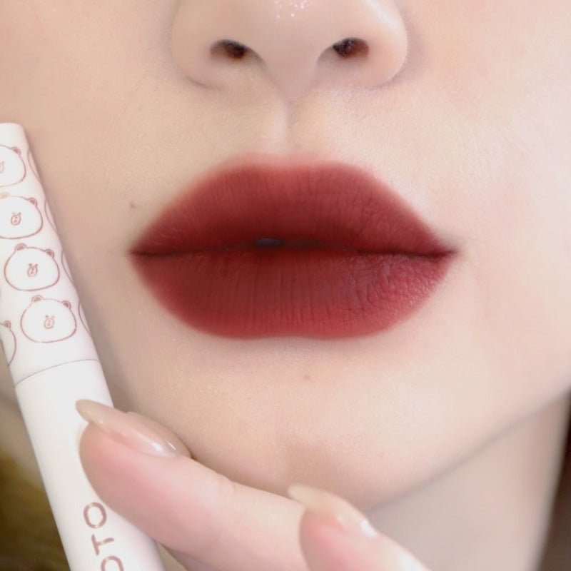 Lip Lacquer ROTO Matte Air Bear Lip Mud Lip Gloss Lipstick Makeup Female No Stain On Cup - Eshtree