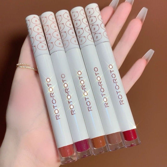 Lip Lacquer ROTO Matte Air Bear Lip Mud Lip Gloss Lipstick Makeup Female No Stain On Cup - Eshtree
