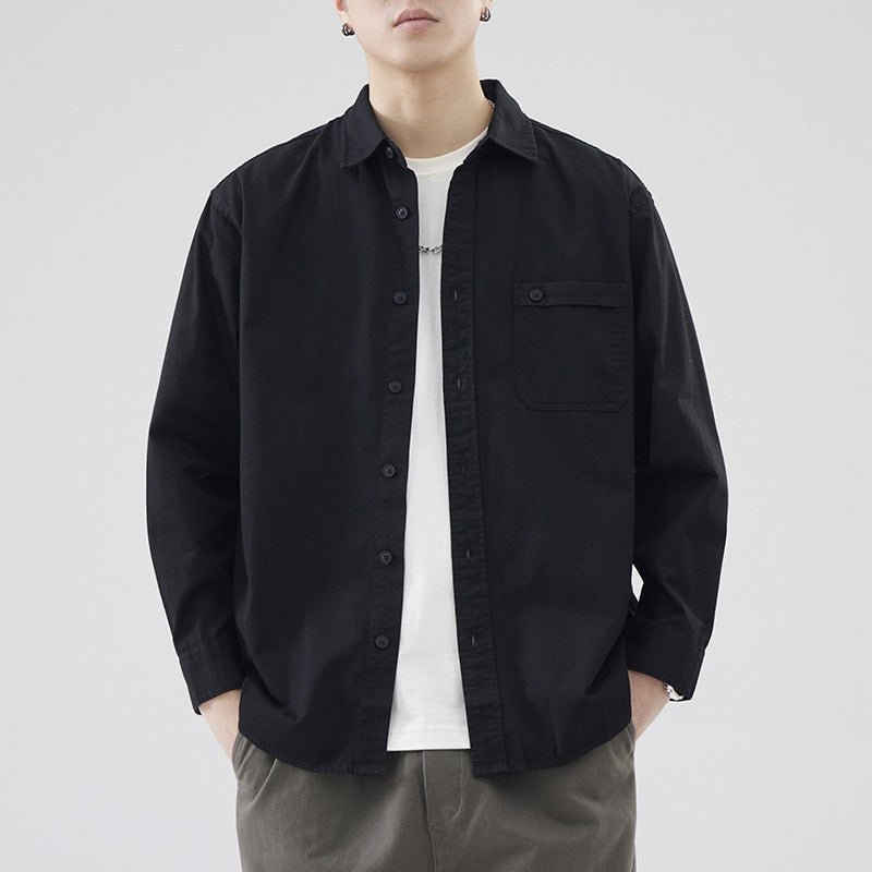 LKTM Men's American - style Heavy Cotton Long - sleeved Shirt - Eshtree