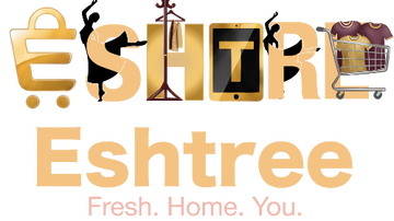 Eshtree logo with stylized text and icons on a white background