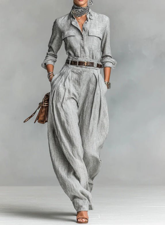 Long - sleeve Shirts And Wide - leg Trousers Offer A Relaxed Stylish And Casual Look - Eshtree