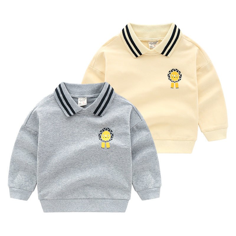 Long - Sleeved Children's Cartoon Striped Pullover Children's Casual Jacket - Eshtree