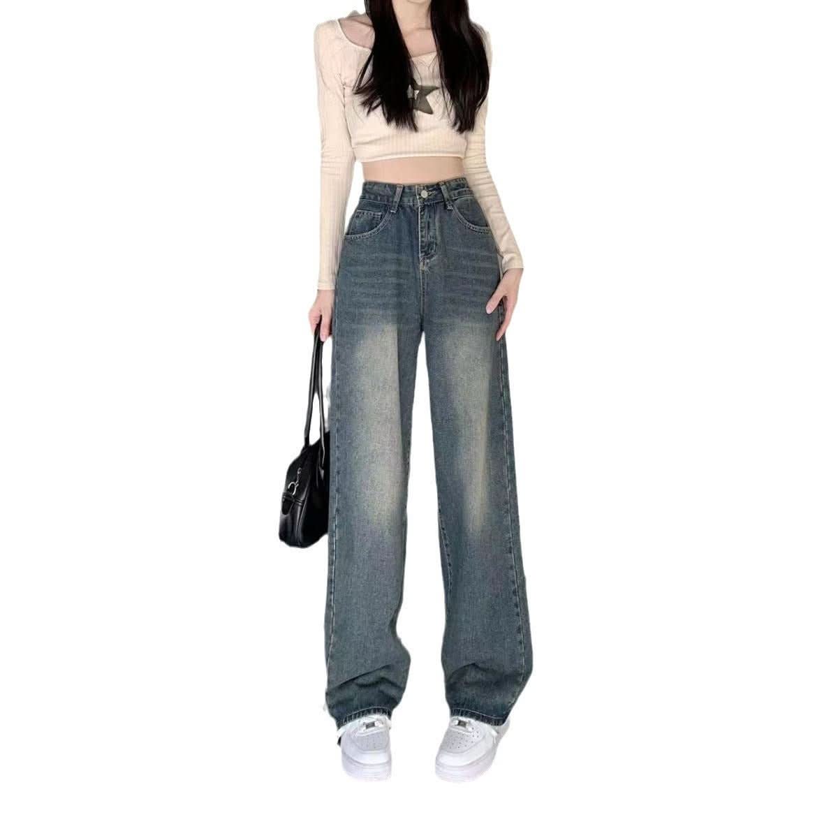 Loose High Waist Popular Straight Mop Pants - Eshtree
